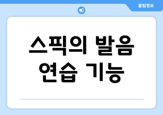 스픽의 발음 연습 기능