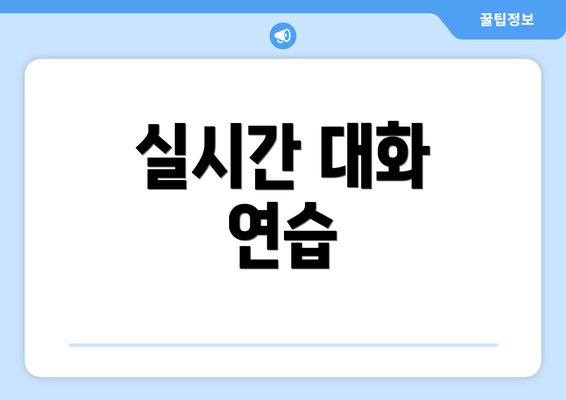 실시간 대화 연습