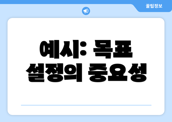 예시: 목표 설정의 중요성