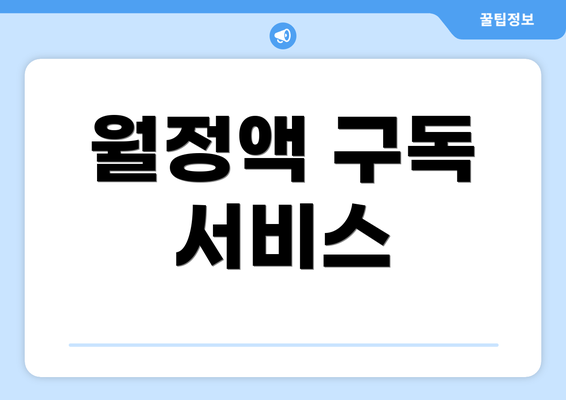 월정액 구독 서비스