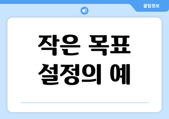 작은 목표 설정의 예