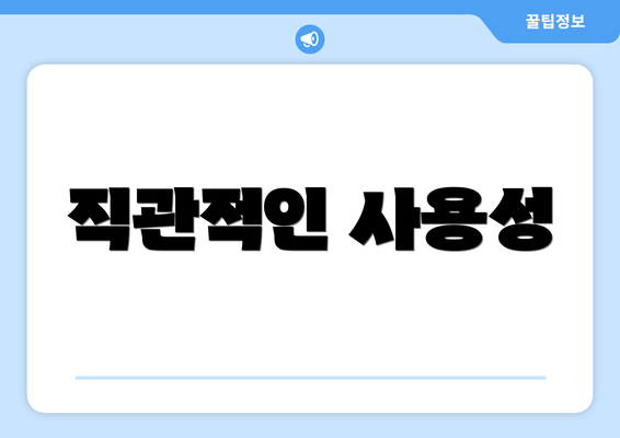 직관적인 사용성