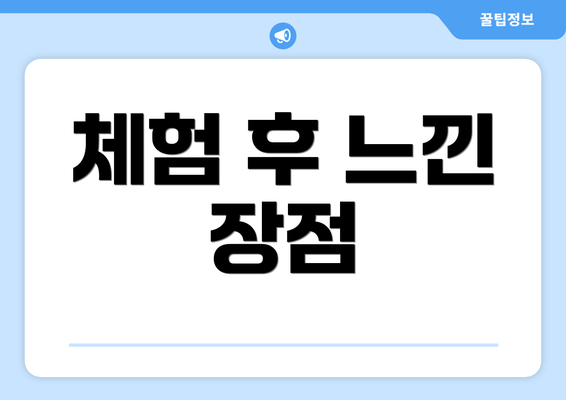 체험 후 느낀 장점