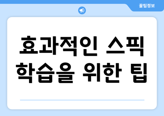 효과적인 스픽 학습을 위한 팁