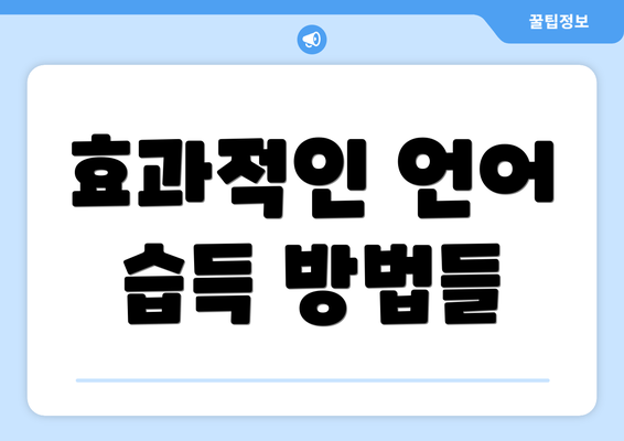 효과적인 언어 습득 방법들