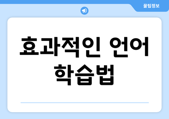 효과적인 언어 학습법