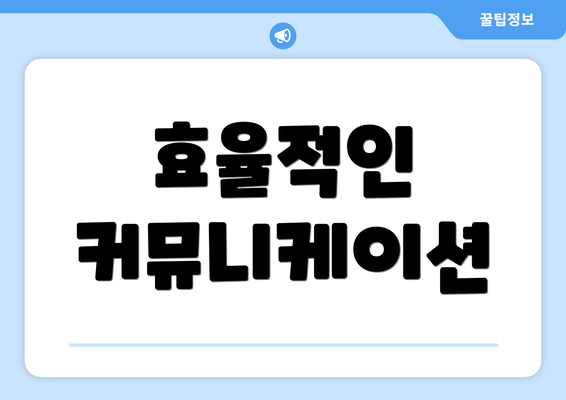 효율적인 커뮤니케이션