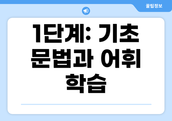 1단계: 기초 문법과 어휘 학습