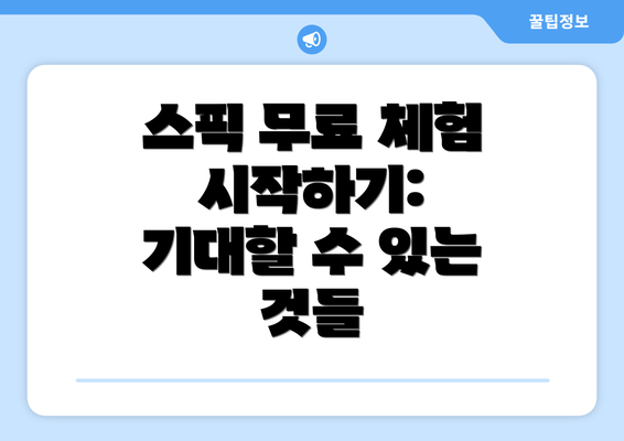 스픽 무료 체험 시작하기: 기대할 수 있는 것들