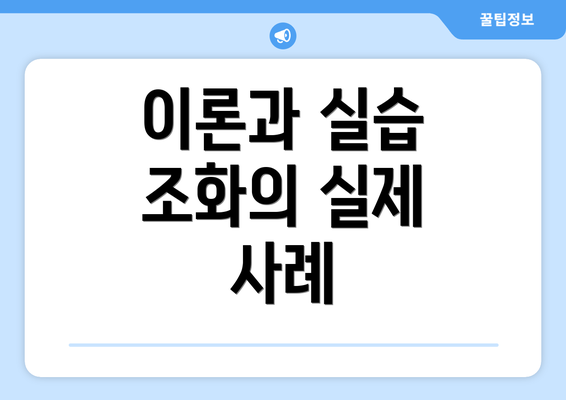 이론과 실습 조화의 실제 사례