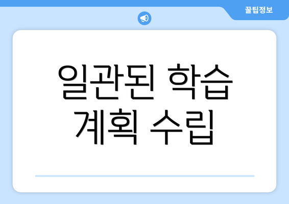 일관된 학습 계획 수립