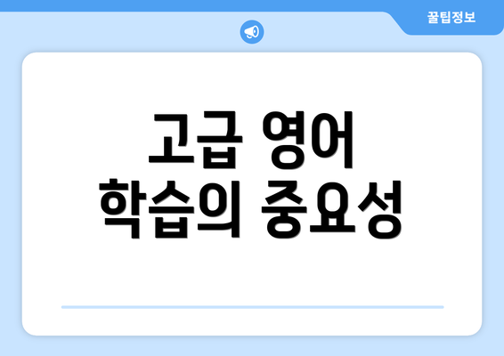고급 영어 학습의 중요성