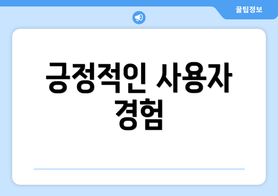 긍정적인 사용자 경험