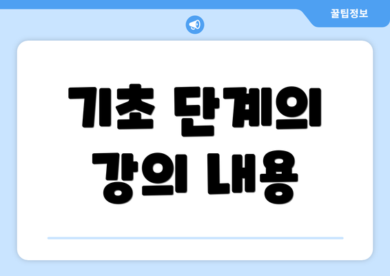 기초 단계의 강의 내용