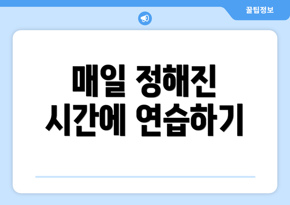 매일 정해진 시간에 연습하기