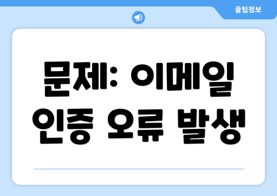 문제: 이메일 인증 오류 발생