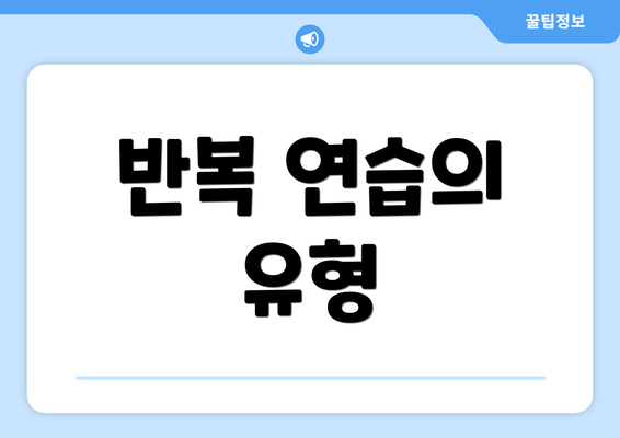 반복 연습의 유형