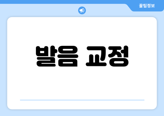 발음 교정