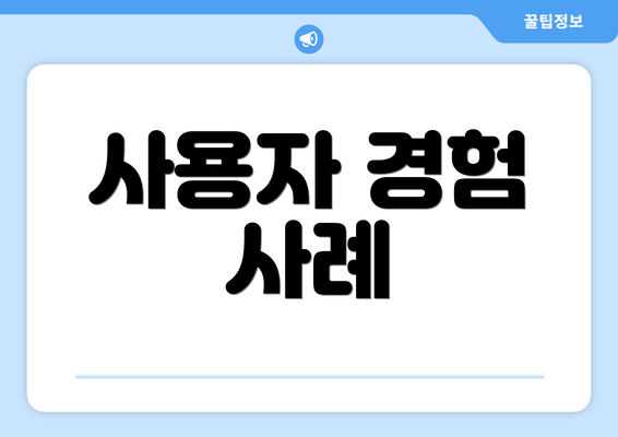 사용자 경험 사례