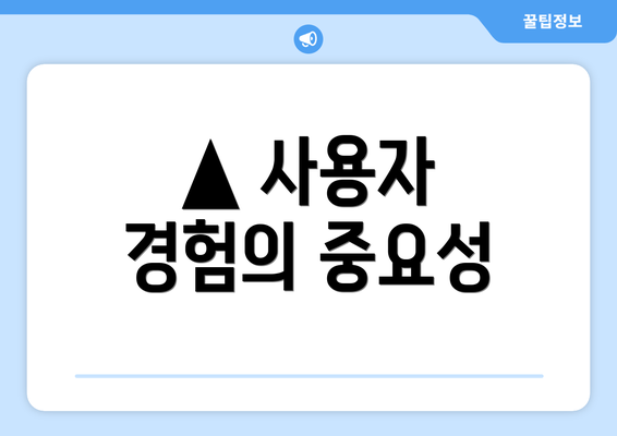 ▲ 사용자 경험의 중요성