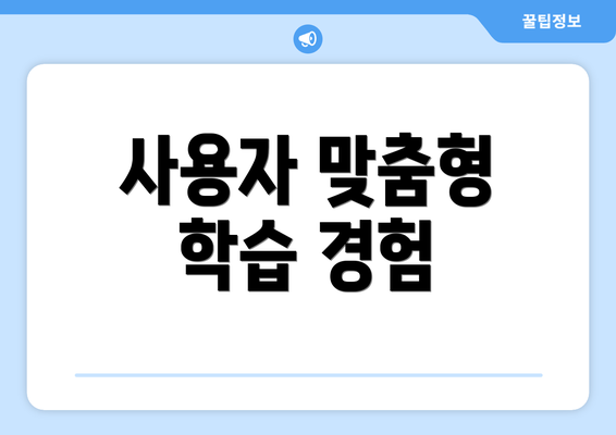 사용자 맞춤형 학습 경험