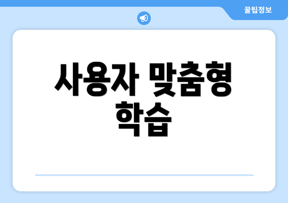 사용자 맞춤형 학습