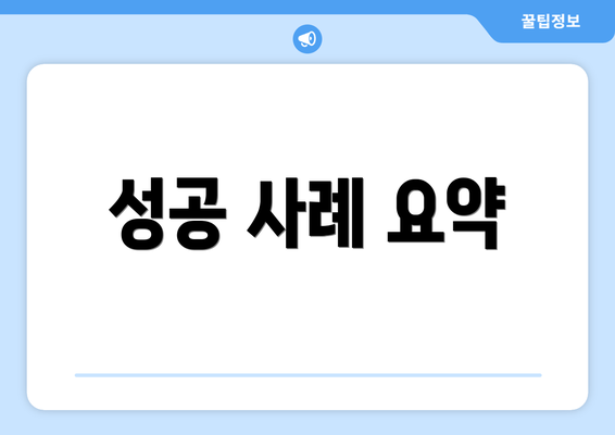 성공 사례 요약