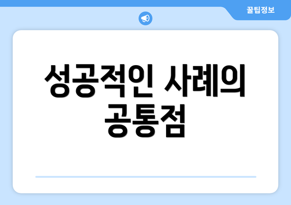 성공적인 사례의 공통점