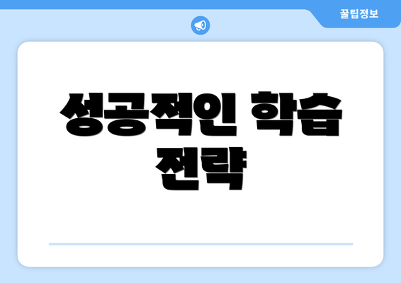 성공적인 학습 전략