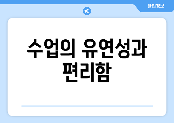 수업의 유연성과 편리함