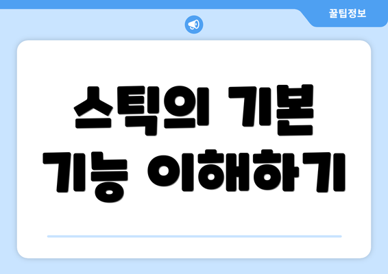 스틱의 기본 기능 이해하기
