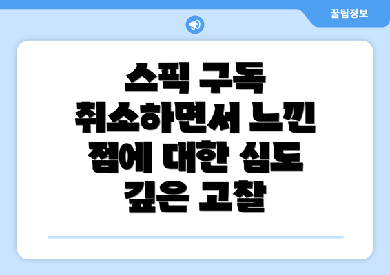 스픽 구독 취소하면서 느낀 점에 대한 심도 깊은 고찰