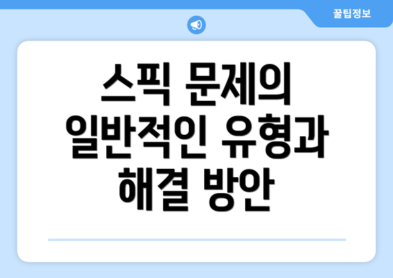 스픽 문제의 일반적인 유형과 해결 방안