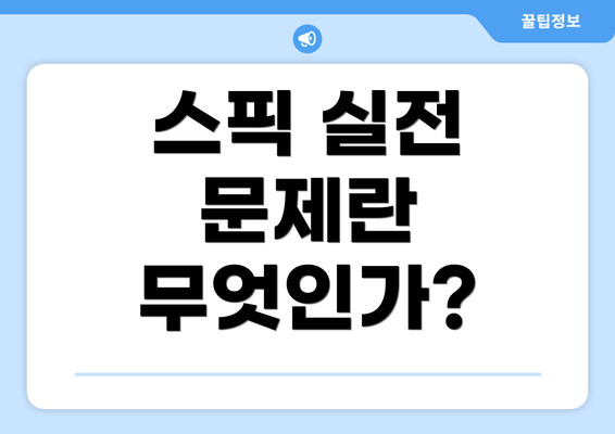스픽 실전 문제란 무엇인가?