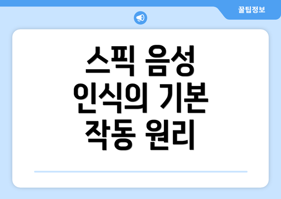 스픽 음성 인식의 기본 작동 원리