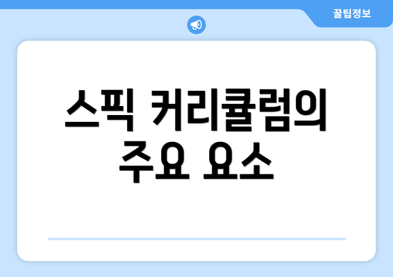 스픽 커리큘럼의 주요 요소