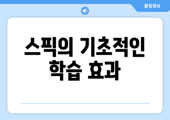 스픽의 기초적인 학습 효과