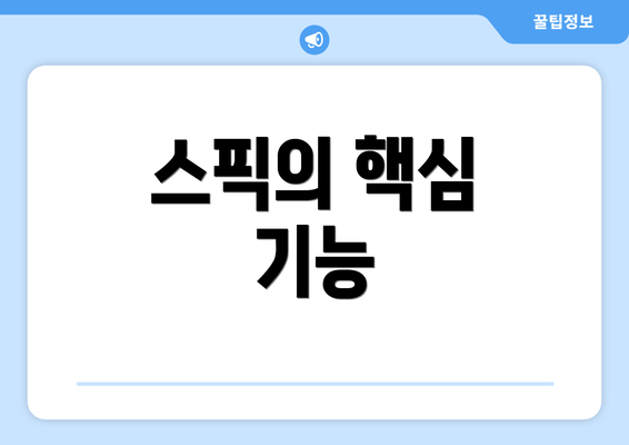 스픽의 핵심 기능