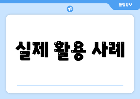 실제 활용 사례