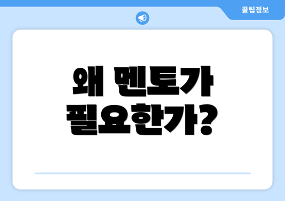 왜 멘토가 필요한가?