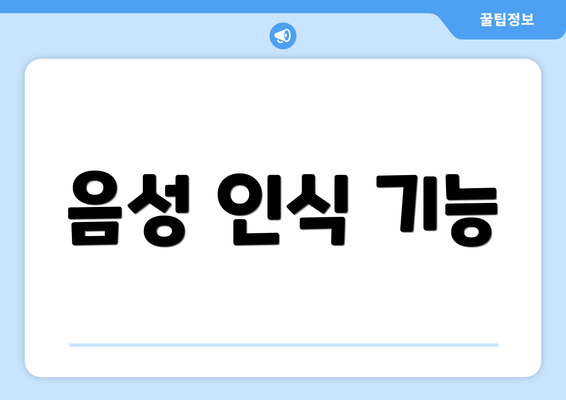 음성 인식 기능