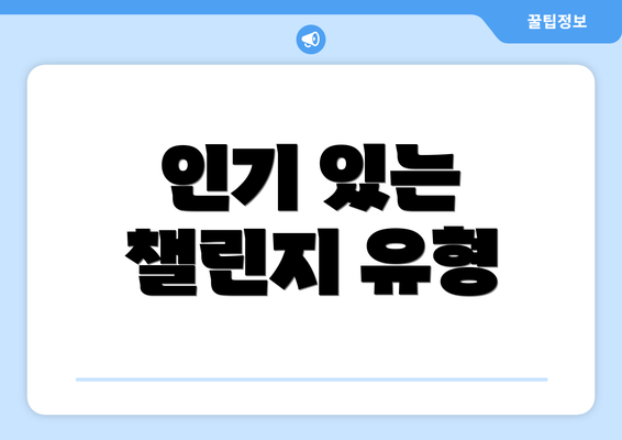 인기 있는 챌린지 유형