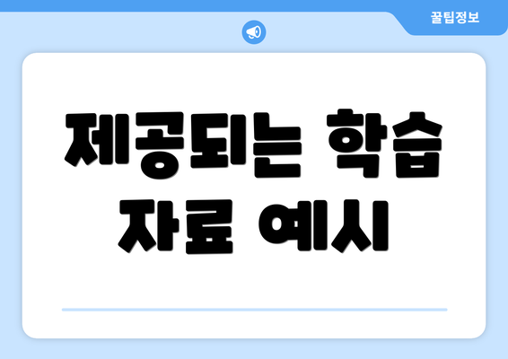 제공되는 학습 자료 예시
