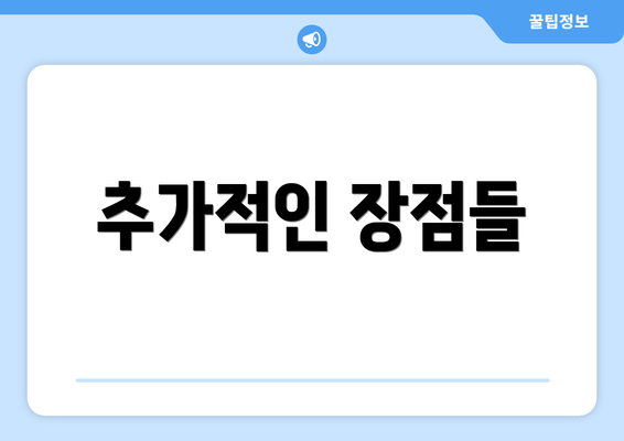 추가적인 장점들