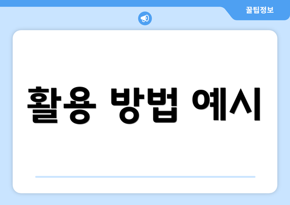 활용 방법 예시